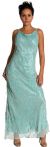 Double Strapped Floral Beaded Formal Dress in Aqua